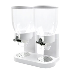 TOQUE Double Cereal Dispenser Dry Food White
