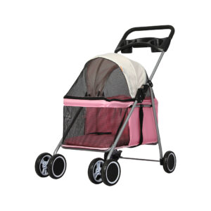 PaWz Pet Stroller Dog Cat Carrier Foldable Pink