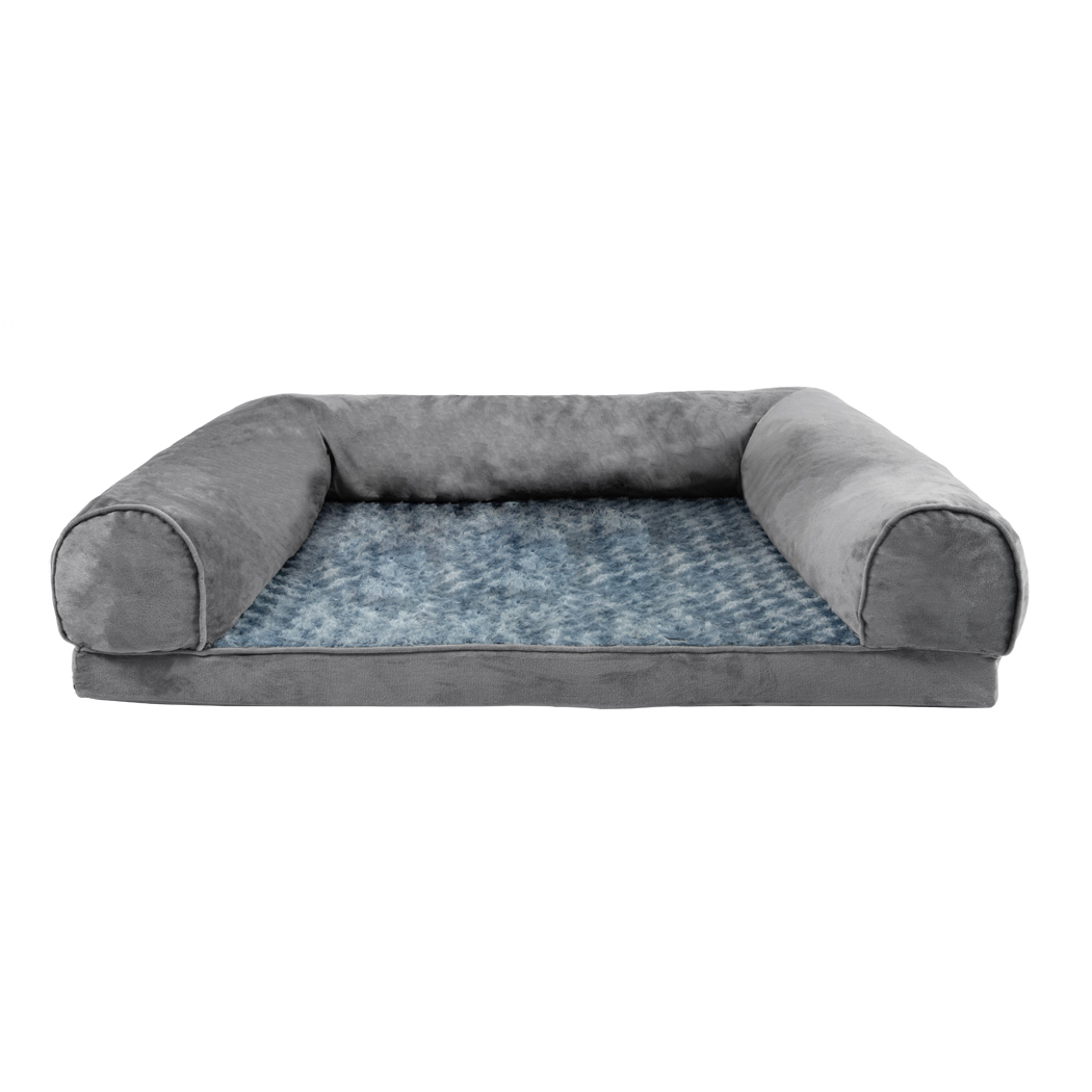 PaWz Pet Bed Sofa Dog Beds Bedding Soft M Cover Grey Cover Medium - Image 2