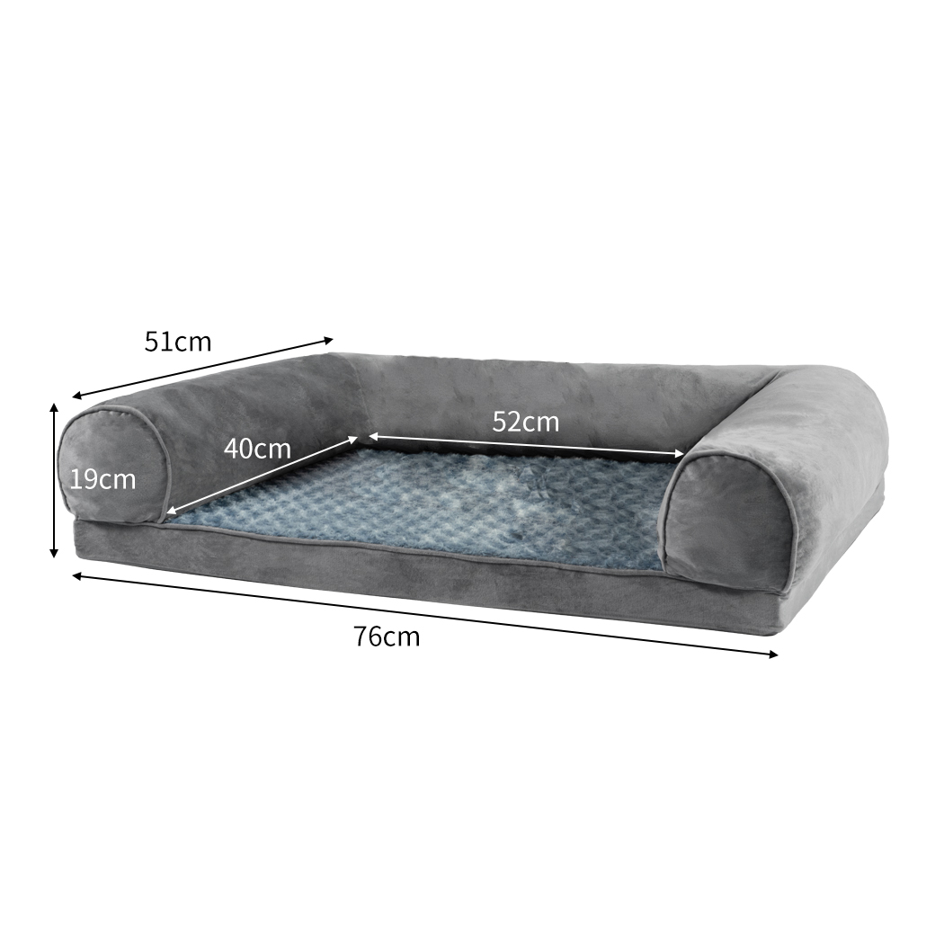 PaWz Pet Bed Sofa Dog Beds Bedding Soft M Cover Grey Cover Medium - Image 3
