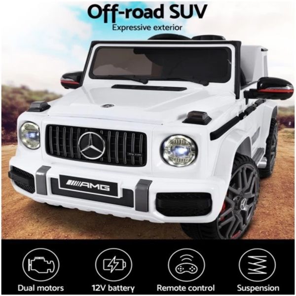 Mercedes-Benz Kids Ride On Car Electric AMG G63 Licensed Remote Cars 12V White - Image 3