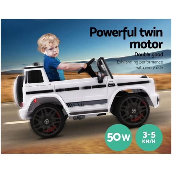 Mercedes-Benz Kids Ride On Car Electric AMG G63 Licensed Remote Cars 12V White - Image 4