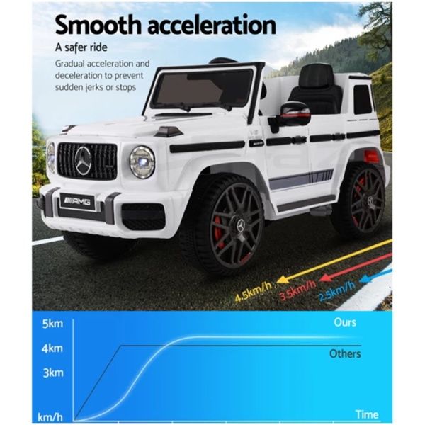 Mercedes-Benz Kids Ride On Car Electric AMG G63 Licensed Remote Cars 12V White - Image 5