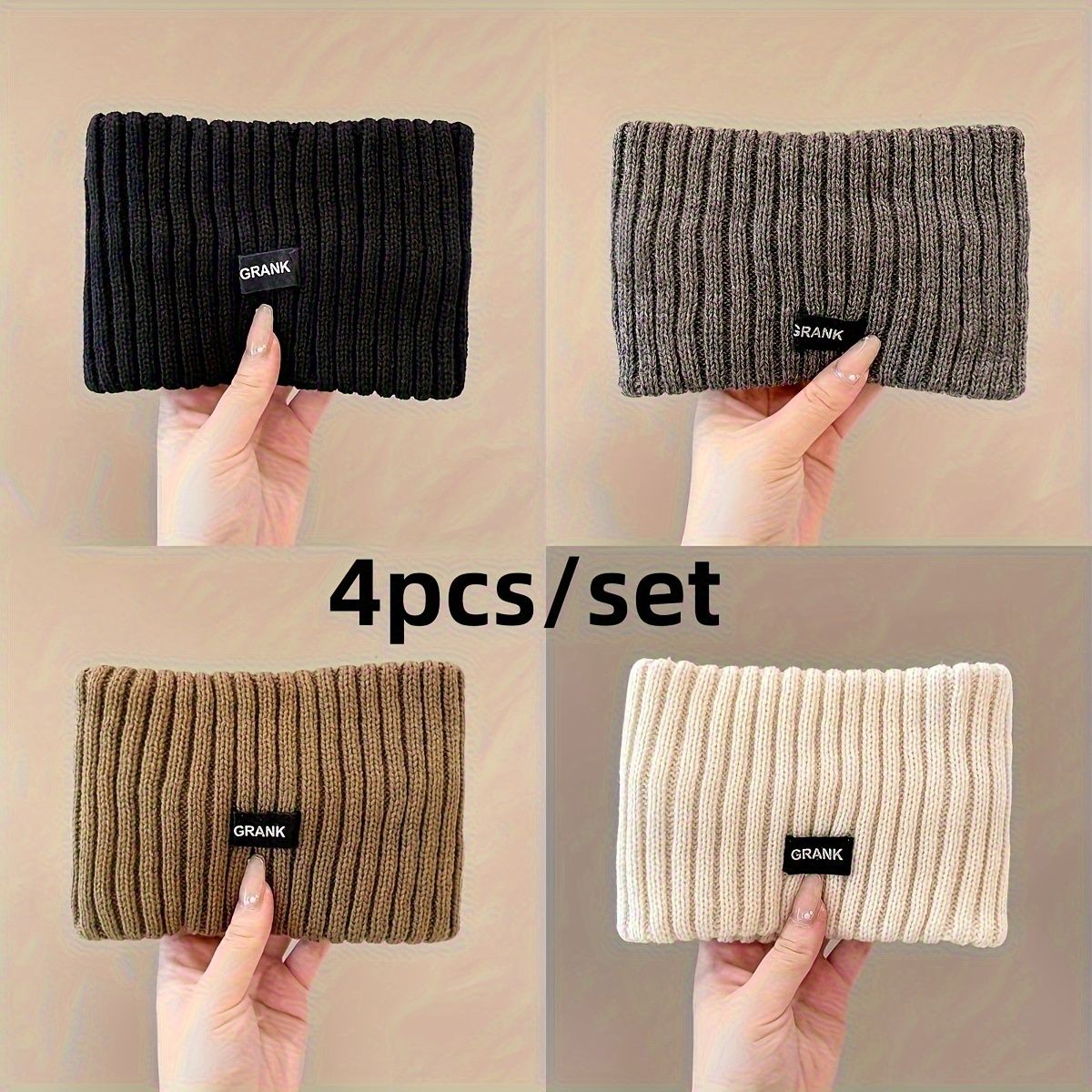 Black Pink Women'S Headbands Elastic Headbands Winter Ear Warmers Solid Color Headbands - Image 7