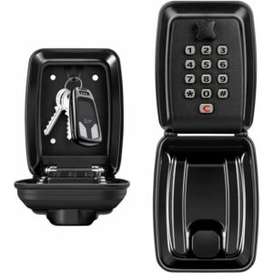 Outdoor Security Key Box, Large Wall Mounted Key Box With 12 Digit Code, Waterproof And Rustproof Security Key Box For