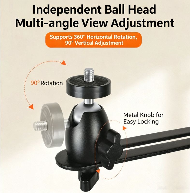 Hidden No-Drill Projector Stand, Sofa Bed Gap Floor Projector Mount with Adjustable Height, 360° Rotatable Tray, for Bedroom Home Theater - Image 5