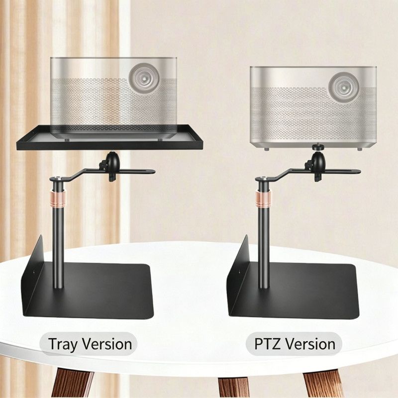 Hidden No-Drill Projector Stand, Sofa Bed Gap Floor Projector Mount with Adjustable Height, 360° Rotatable Tray, for Bedroom Home Theater - Image 6