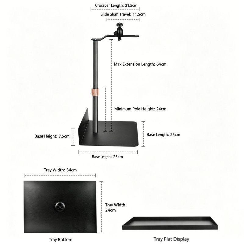Hidden No-Drill Projector Stand, Sofa Bed Gap Floor Projector Mount with Adjustable Height, 360° Rotatable Tray, for Bedroom Home Theater - Image 10