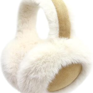 Ear Warmers - Foldable Women's Winter Earmuffs - Plush Faux Fur - Soft and Warm - Suitable for Outdoor Use - Cold Weather Protection