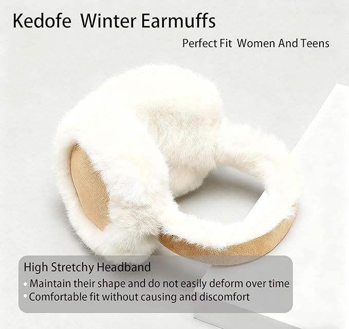 Ear Warmers - Foldable Women's Winter Earmuffs - Plush Faux Fur - Soft and Warm - Suitable for Outdoor Use - Cold Weather Protection - Image 5