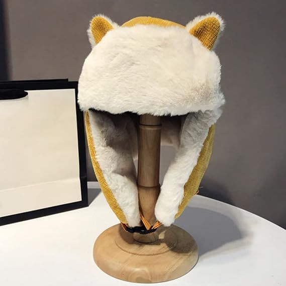 Women's Winter Hat (Head Circumference: 56-58 cm) - Cute Cat Ears - Aviator Hat with Earflaps - Ski Ushanka with Buckle Closure - Image 3