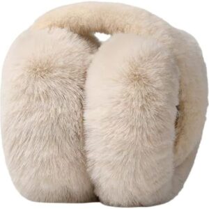 Foldable Warm Ear Muffs for Women - Plush Winter Ear Warmers with Headband - Soft and Warm Earmuffs - Suitable for Outdoor Activities in Cold Weather