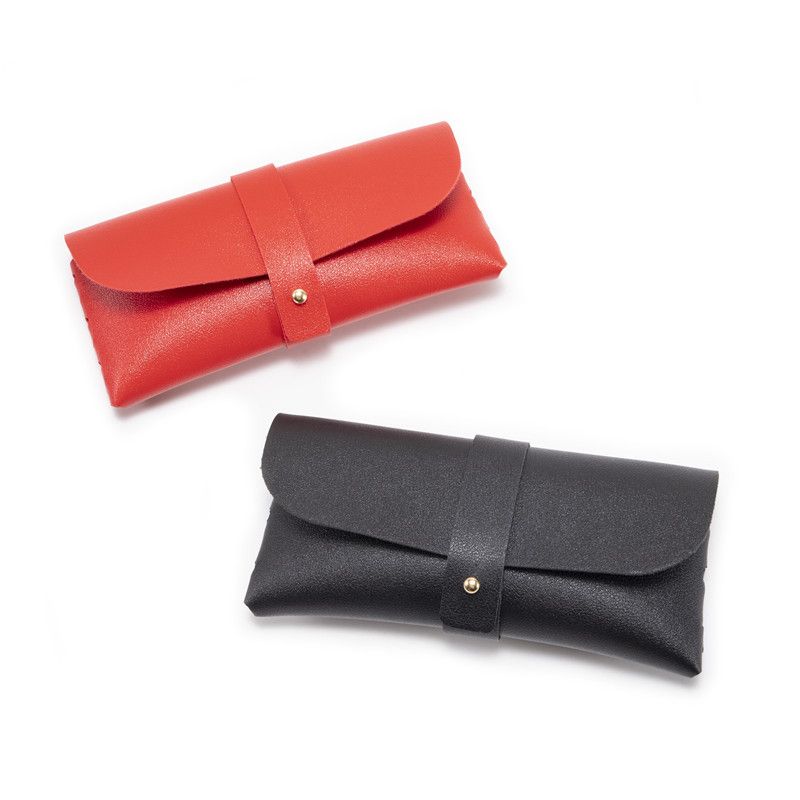 White PU Leather Eyeglass Case, Soft Protective Pouch for Sunglasses and Reading Glasses - Image 2