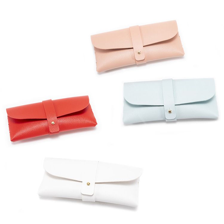White PU Leather Eyeglass Case, Soft Protective Pouch for Sunglasses and Reading Glasses - Image 3