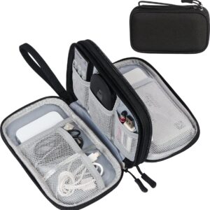 Cable Organizer Storage Bag 3 Layers - Cable Organizer Bag - Waterproof / Wear-Resistant - Cable Electronics Organizer - Cable Bag - Luxury Organizer For Cables And Accessories - Compact Cable Bag - Cable Organizer - Data Cable Organizer - Black - Travel