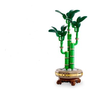 Botanicals Lucky Bamboo Building Set - Artificial Plant for Indoor Home Décor, Adults Ages - Fake Plant Decoration for Table, Desk, Office - Gift for Birthdays, 325 particles