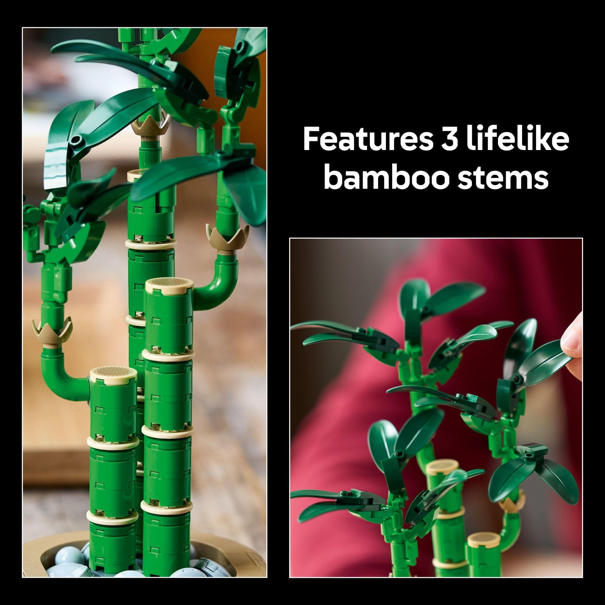 Botanicals Lucky Bamboo Building Set - Artificial Plant for Indoor Home Décor, Adults Ages - Fake Plant Decoration for Table, Desk, Office - Gift for Birthdays, 325 particles - Image 4