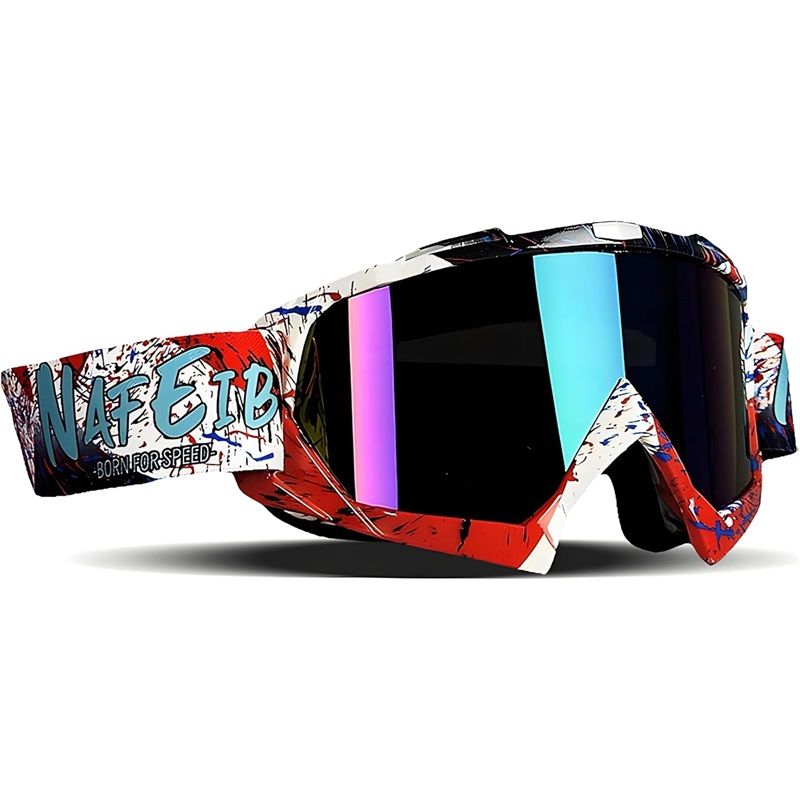Motocross Goggles ATV Dirt Bike Motorcycle Goggles Bike Riding Goggles UTV MX OTG Offroad Goggles Anti Fog UV Dustproof Racing Skiing Goggles for Adult Youth Kids(Color Lens)