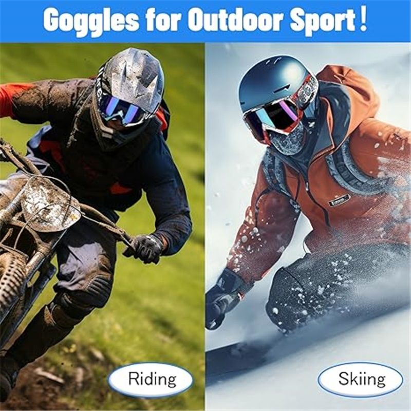 Motocross Goggles ATV Dirt Bike Motorcycle Goggles Bike Riding Goggles UTV MX OTG Offroad Goggles Anti Fog UV Dustproof Racing Skiing Goggles for Adult Youth Kids(Color Lens) - Image 5