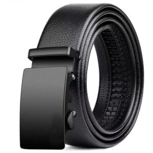 Mens Belt Leather Belt, Effortless Style, Piece Leather Belt with Minimalist Buckle Design (35mm, black)