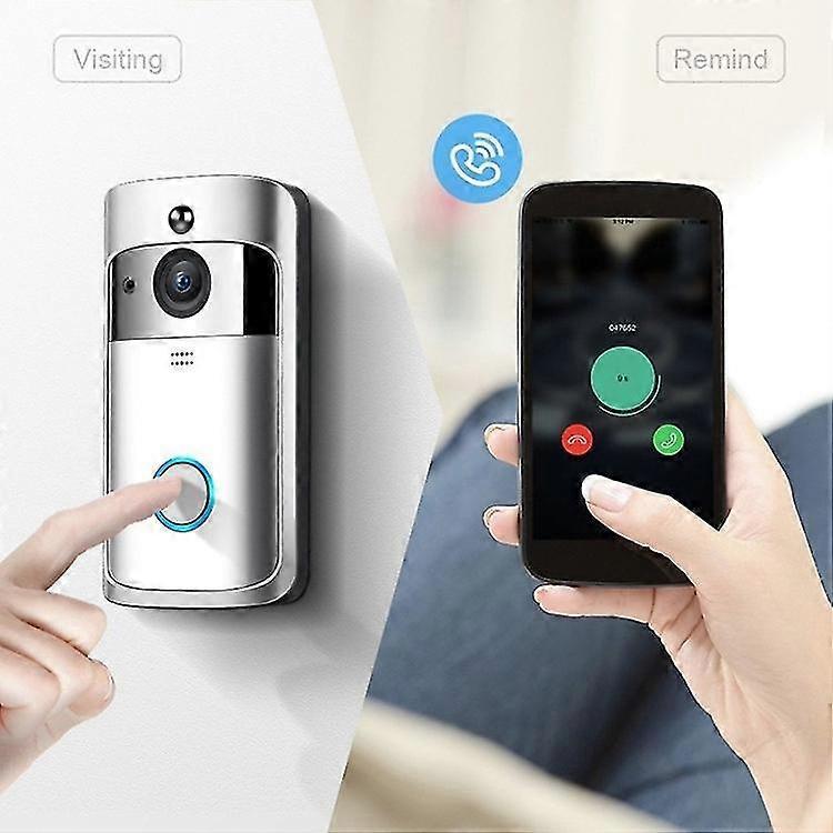 Wireless Video Doorbell Camera with Ringtone, Silver - Image 5