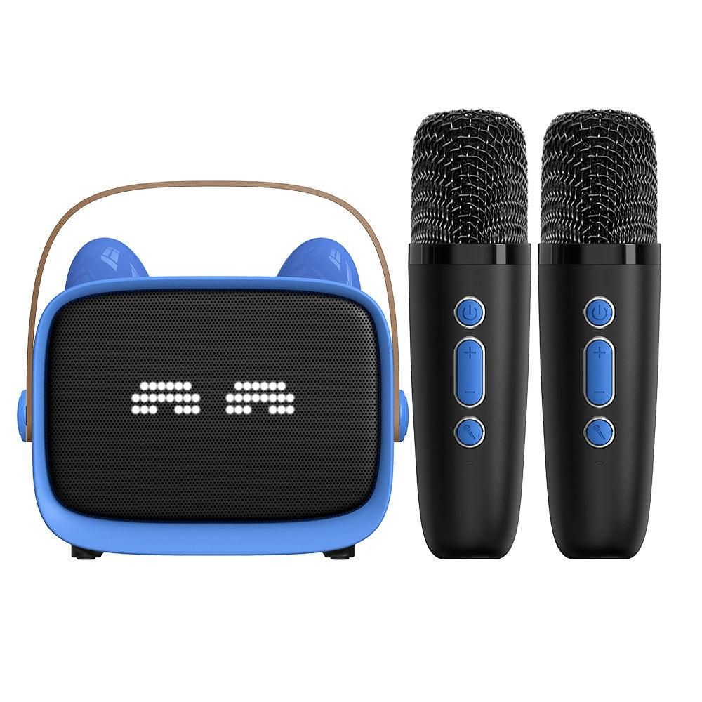 Mini Karaoke Machine - Portable MP3 Player with 2 Wireless Mics Toys & Gifts Blue - Image 4