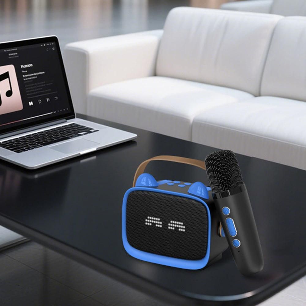 Mini Karaoke Machine - Portable MP3 Player with 2 Wireless Mics Toys & Gifts Blue - Image 7