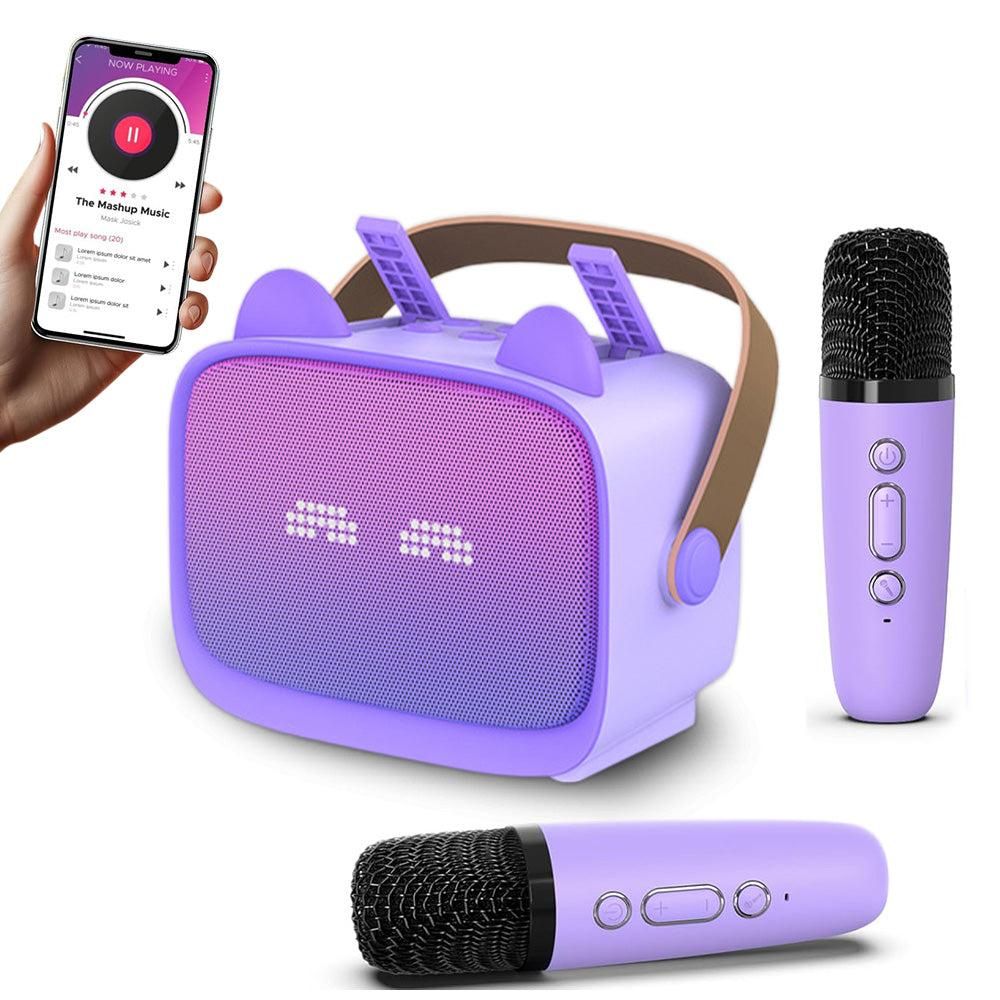 Mini Karaoke Machine - Portable MP3 Player with 2 Wireless Mics Toys & Gifts Blue - Image 8