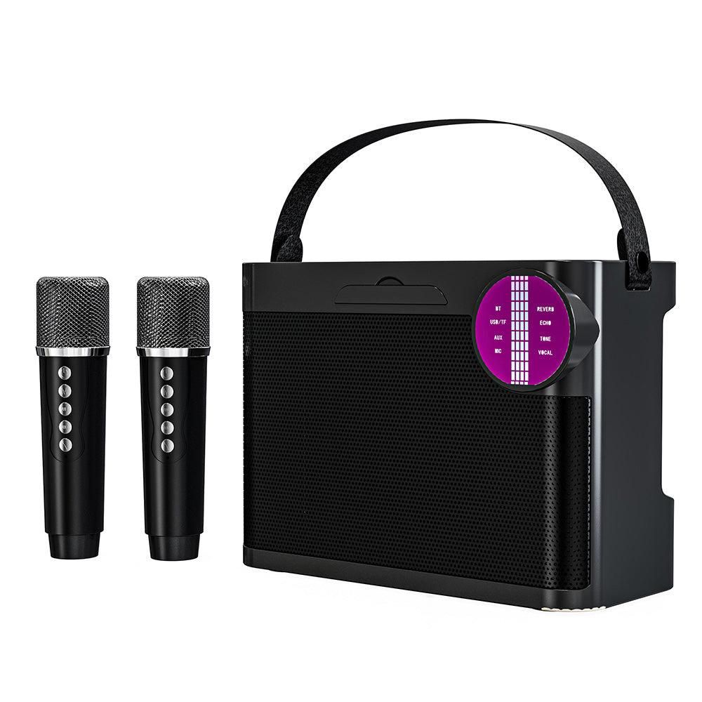 Portable Bluetooth 5.3 Speaker with 2 Wireless Microphones Home Karaoke Speaker Machine White - Image 6