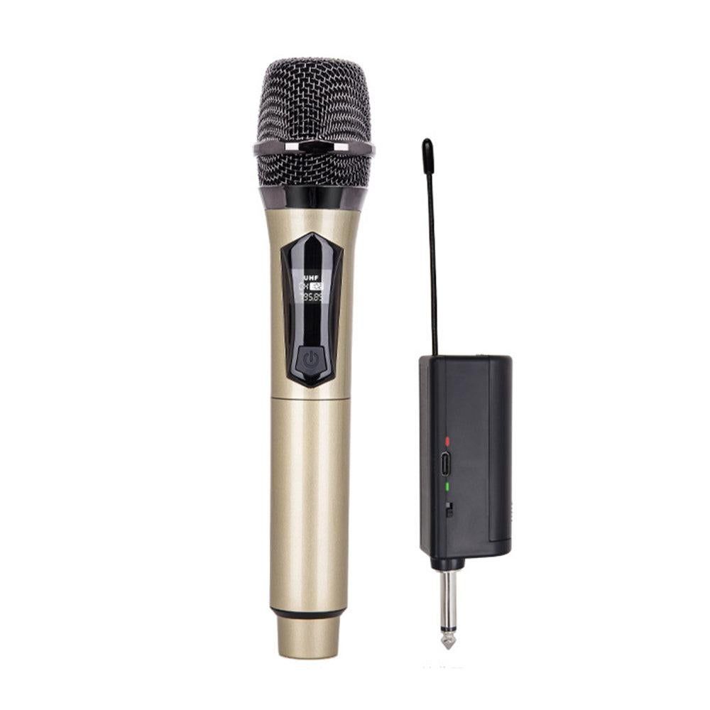 Plug and Play Wireless Microphone Rechargeable Karaoke Mic for Singing Speeches Events Gold - Image 2