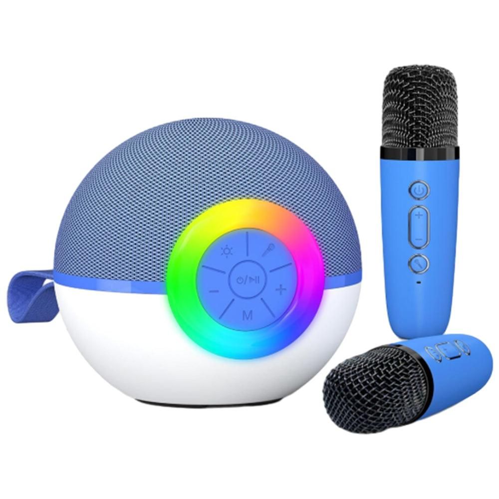 Portable Karaoke Microphone Machine Mini Bluetooth Speaker with 2 Wireless Mics Green - Image 4
