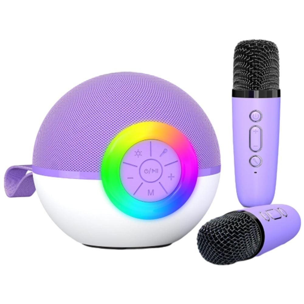 Portable Karaoke Microphone Machine Mini Bluetooth Speaker with 2 Wireless Mics Green - Image 5