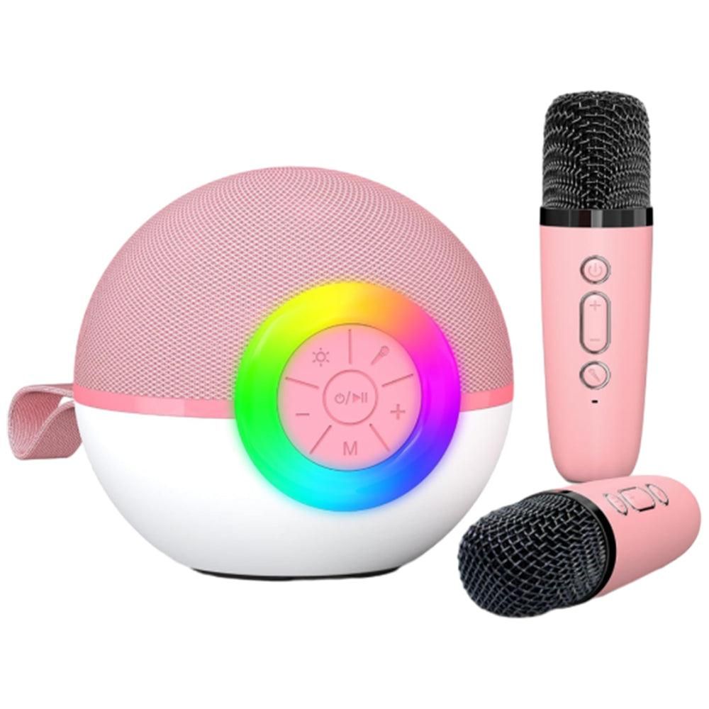 Portable Karaoke Microphone Machine Mini Bluetooth Speaker with 2 Wireless Mics Green - Image 6