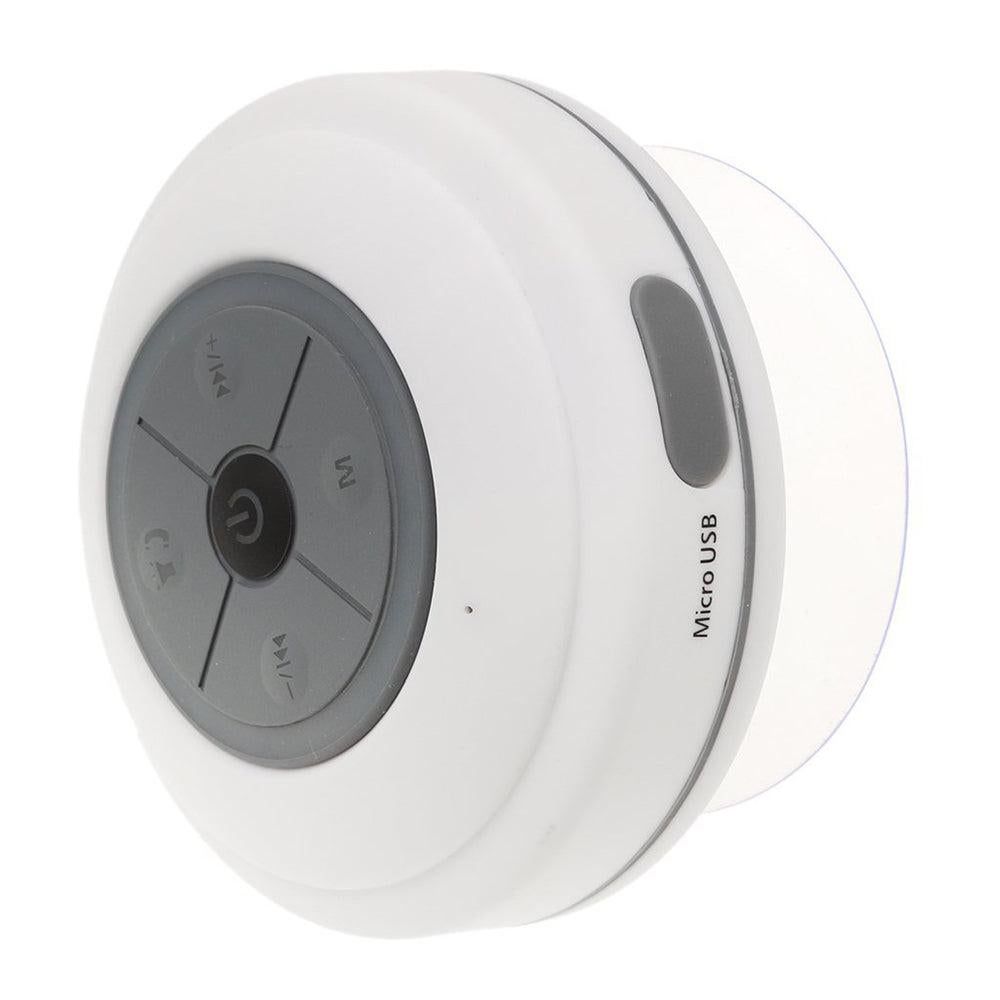 LED Bluetooth Portable Speaker with Suction Cup for Shower and Travel White - Image 3