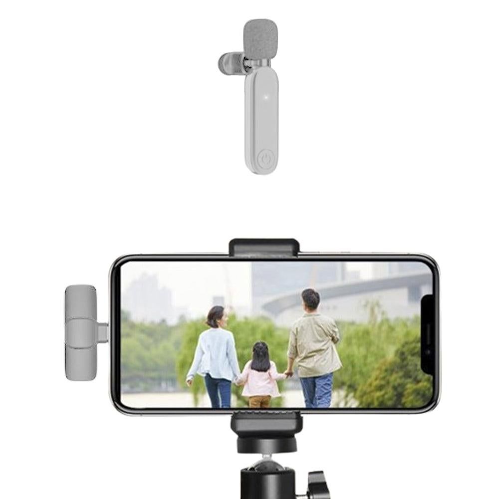2.4G Wireless Lavalier Microphone Plug and Play Mic for Android iPhone iPad Vlog Live Stream White - Image 2