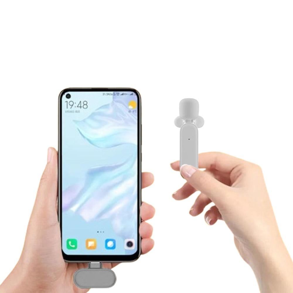2.4G Wireless Lavalier Microphone Plug and Play Mic for Android iPhone iPad Vlog Live Stream White - Image 3