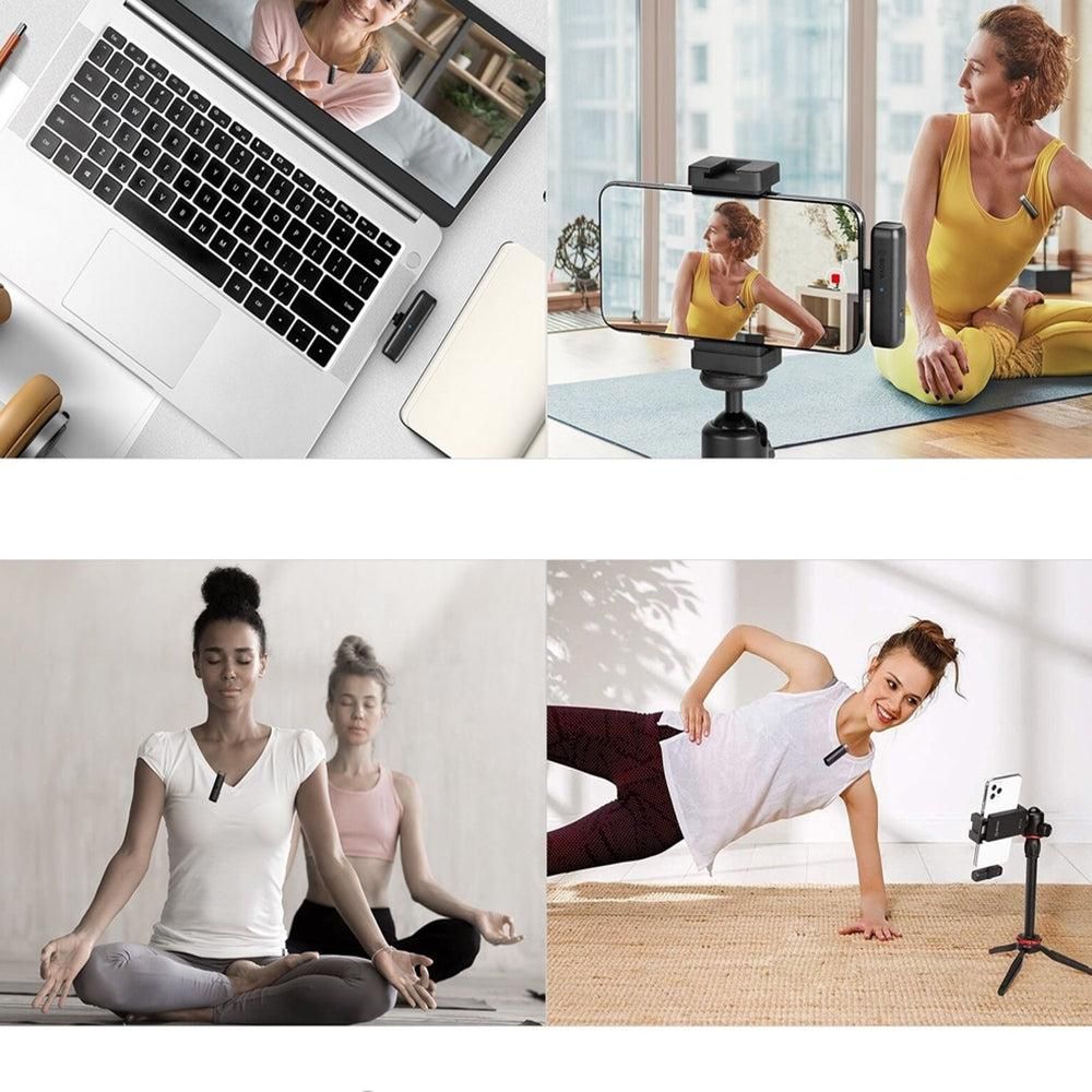 2.4G Wireless Lavalier Microphone Plug and Play Mic for Android iPhone iPad Vlog Live Stream White - Image 4
