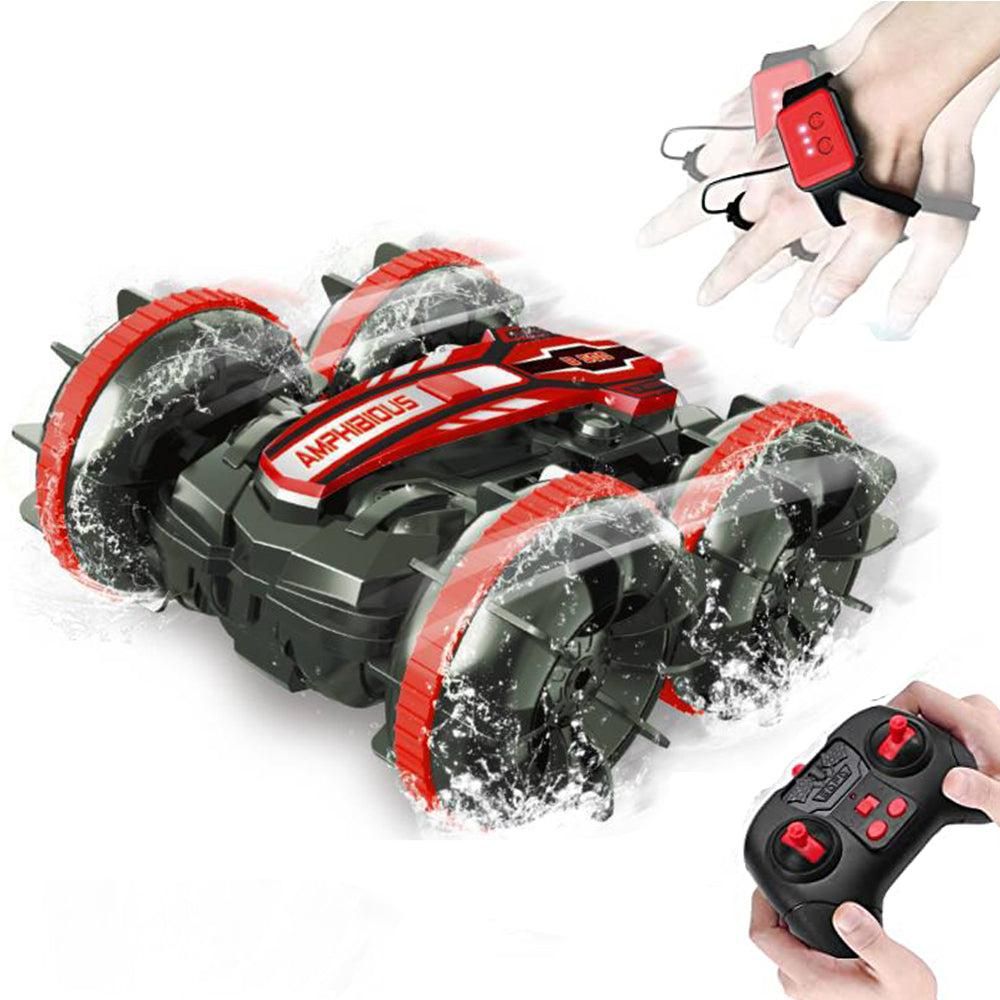 2.4Ghz Remote Control Gesture Sensor Toy Car Boat Truck 4WD Waterproof RC Amphibious Vehicle-Blue - Image 9