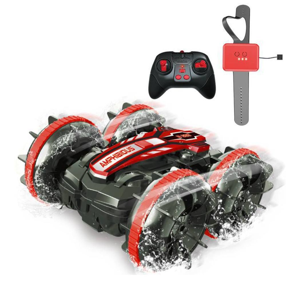 2.4Ghz Remote Control Gesture Sensor Toy Car Boat Truck 4WD Waterproof RC Amphibious Vehicle-Blue - Image 10