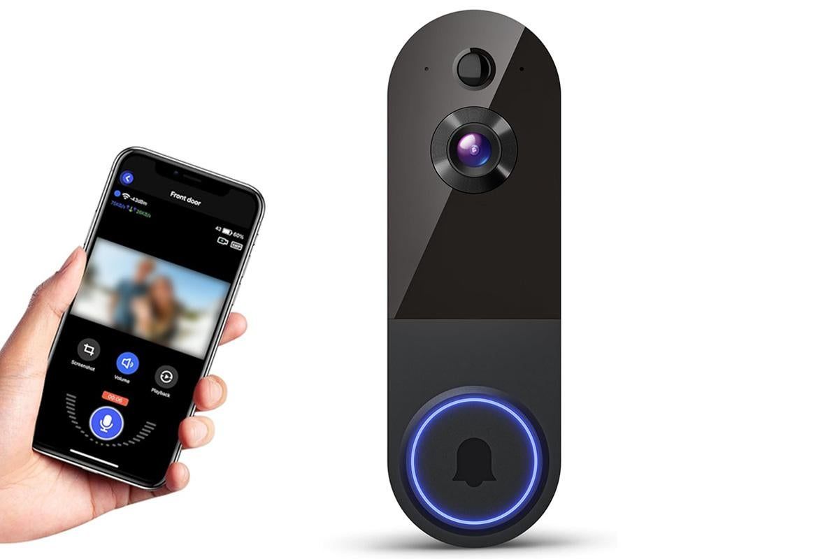 Smart Video Doorbell Camera Wireless Outdoor Doorbell Camera-Black - Image 4