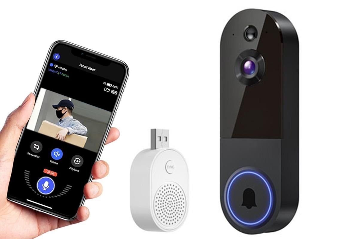 Smart Video Doorbell Camera Wireless Outdoor Doorbell Camera-Black - Image 9