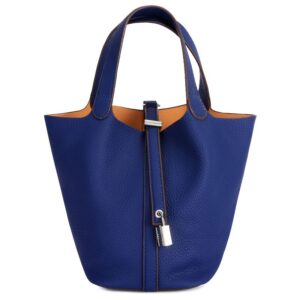 Tote Bag for Women Vegan Leather Bucket Purse for Women Top Handle Handbag Shoulder Bag-Blue