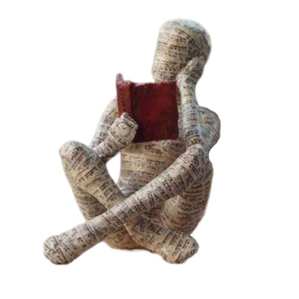 Vintage Reading Woman Figurine Pulp Lady Reading Bookshelf Decor Resin Statue Crafts Gifts Figures for Home Library Office Desktop - Image 2