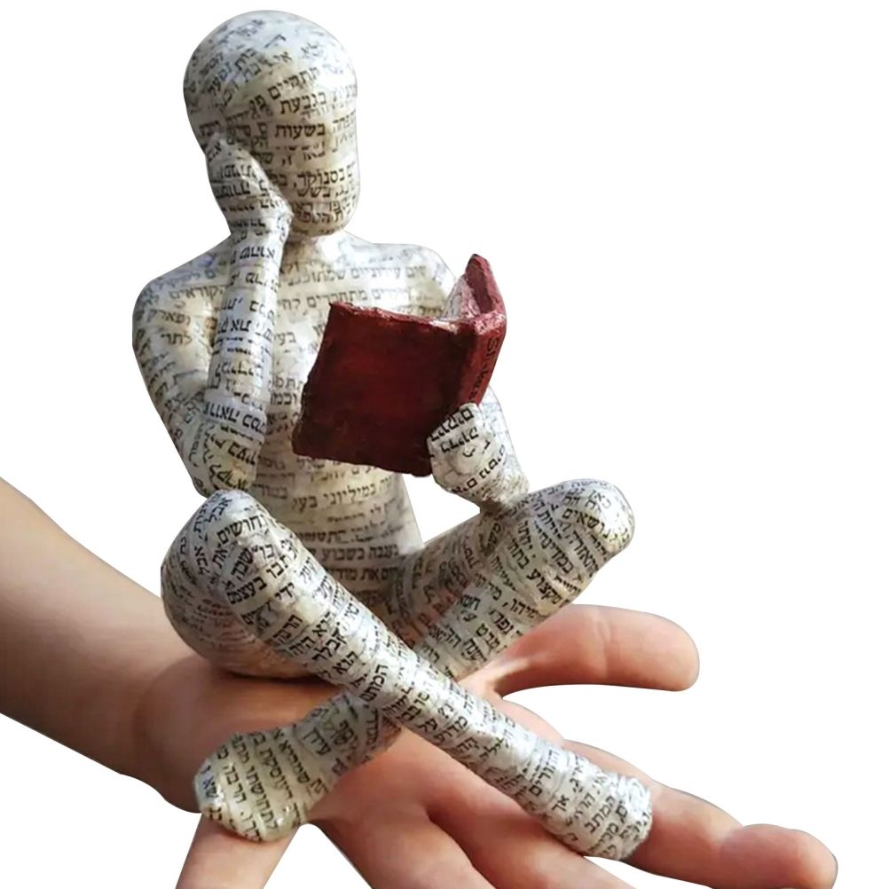 Vintage Reading Woman Figurine Pulp Lady Reading Bookshelf Decor Resin Statue Crafts Gifts Figures for Home Library Office Desktop - Image 4