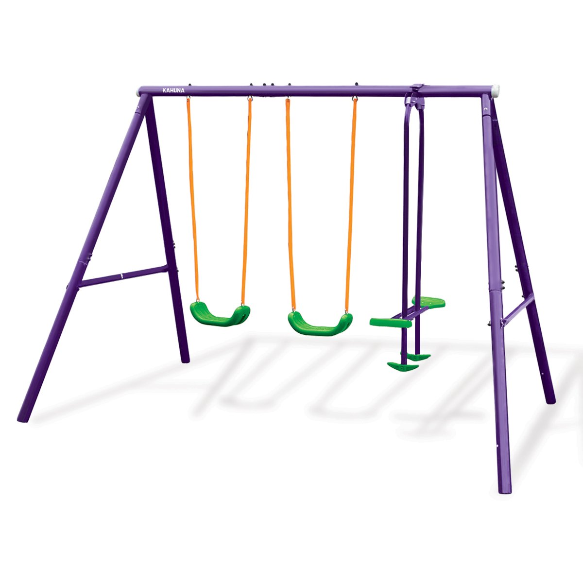 Kahuna Kids 4-Seater Swing Set Purple Green - Image 2
