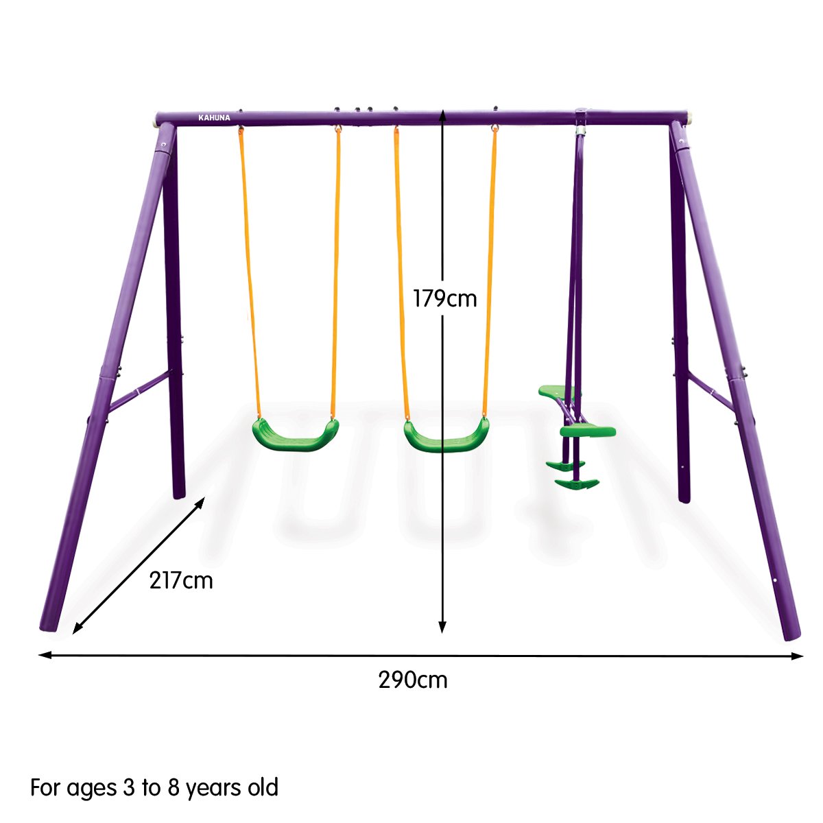 Kahuna Kids 4-Seater Swing Set Purple Green - Image 8
