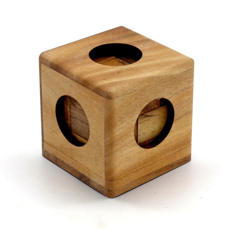 3 individual brainteaser wooden puzzles in a gift wooden box - Image 3