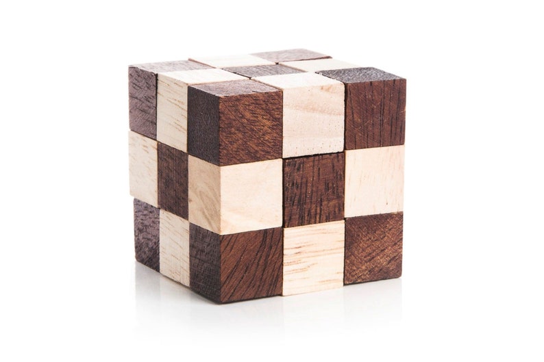 3 individual brainteaser wooden puzzles in a gift wooden box - Image 5