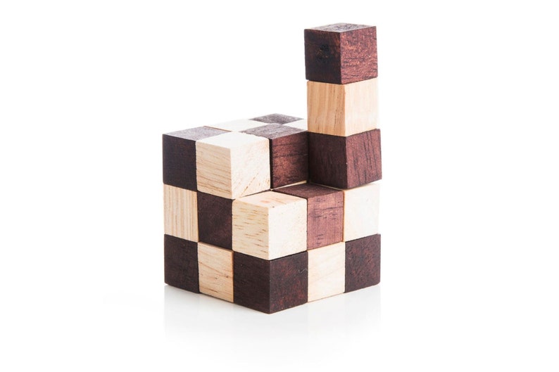 3 individual brainteaser wooden puzzles in a gift wooden box - Image 7