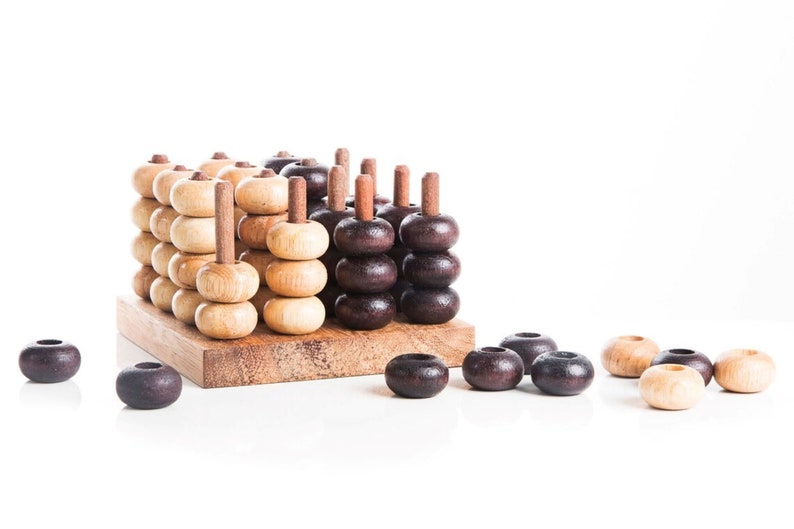 4 IN A ROW GAME Connect four board 3 dimensional handmade in beautiful wood - Image 3